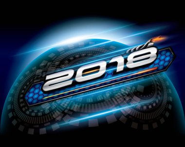 Arka plan üzerinde vektör 2018