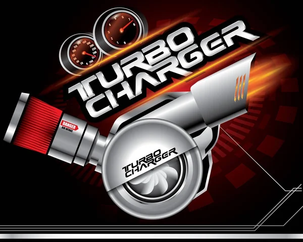 TURBO CHARGER CONCEITO VECTOR —  Vetores de Stock