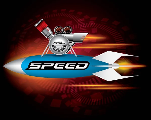 HI SPEED ROCKET CONCEITO VECTOR —  Vetores de Stock