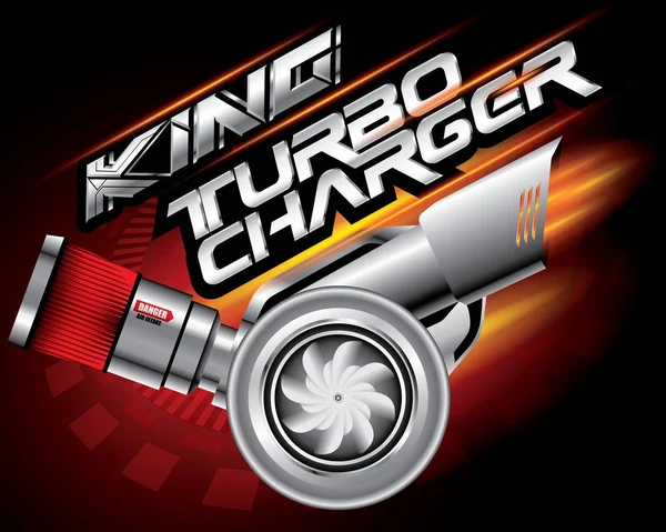 Koning Turbo lader Concept Vector — Stockvector