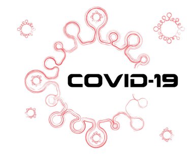 Covid-19 Coronavirus konsept logo tasarım vektörü. salgın virüsü