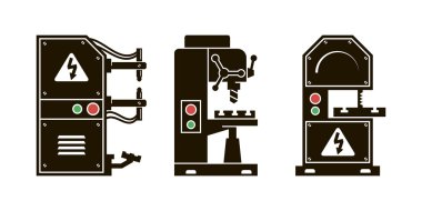 makine alet. siyah vektör simgeleri
