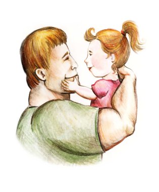 dad and daughter. fatherhood. childhood. paternal feelings. love for children clipart