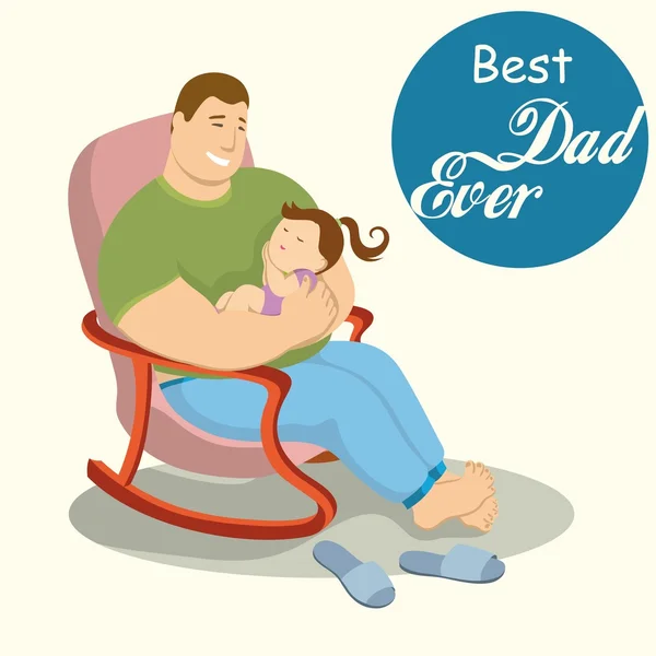 Otec a dcera. otcovství. dětství. otcovské pocity. láska pro děti — Stockový vektor