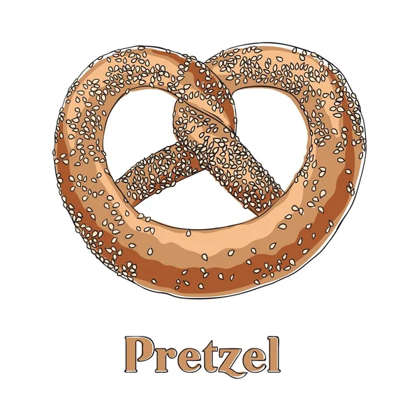 Pretzels. Ilustración del vector de color — Vector de stock