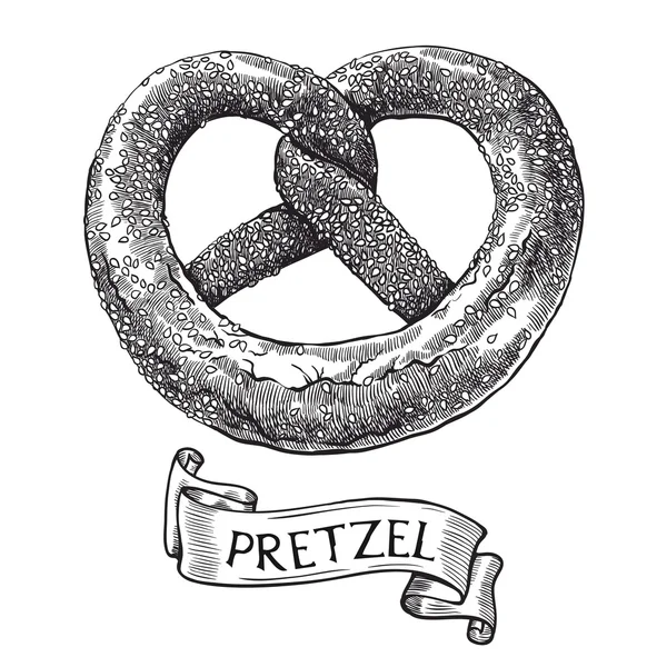 Pretzels. Boceto vectorial — Vector de stock