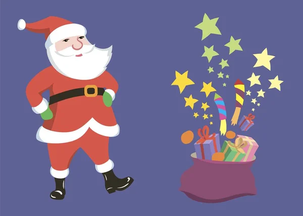 Santa Claus. Feliz Año Nuevo. Feliz Navidad. — Vector de stock