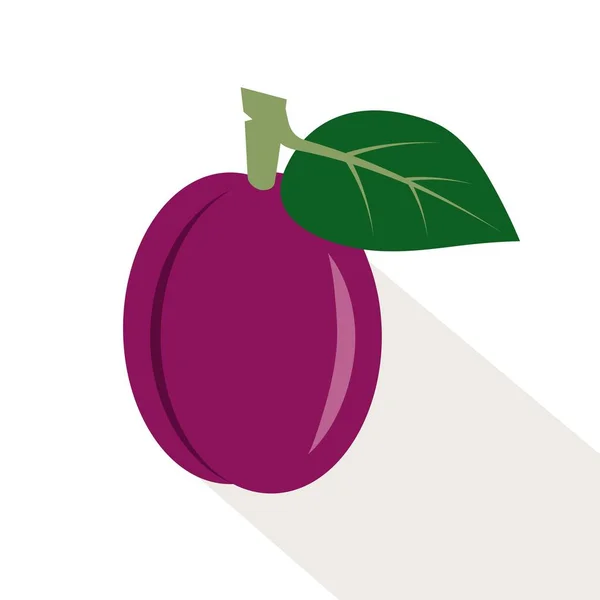 Ciruela. Fruta madura y jugosa — Vector de stock