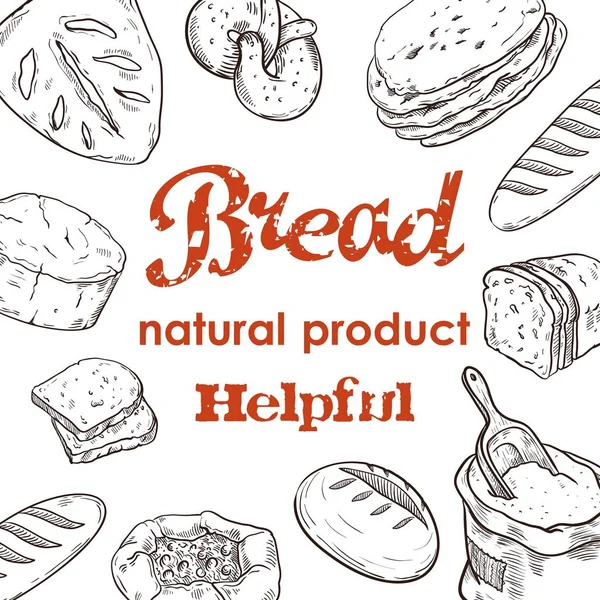 Pão fresco e produtos de padaria —  Vetores de Stock