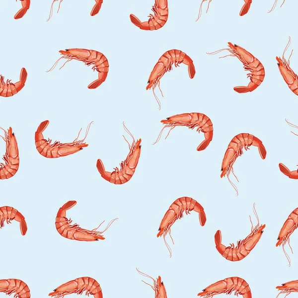 Shrimp. seafood. seamless background — Stock Photo, Image