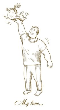 Baba ve kızı. babalık. Baba tarafından duygular