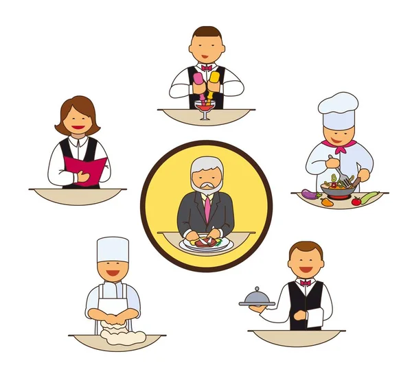 Catering staff. Restaurant team — Stock Vector