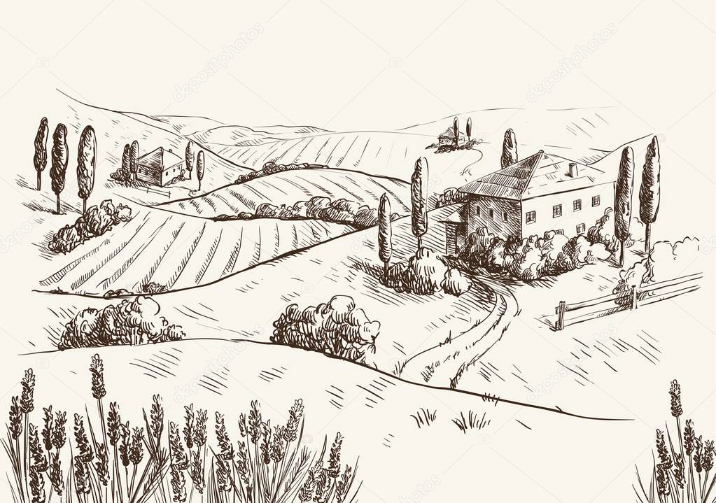 village houses and farmland