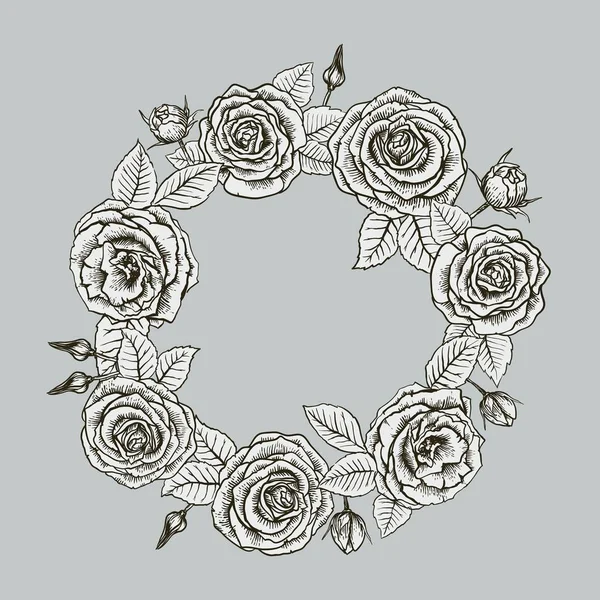 バラの花輪 — ストックベクタ