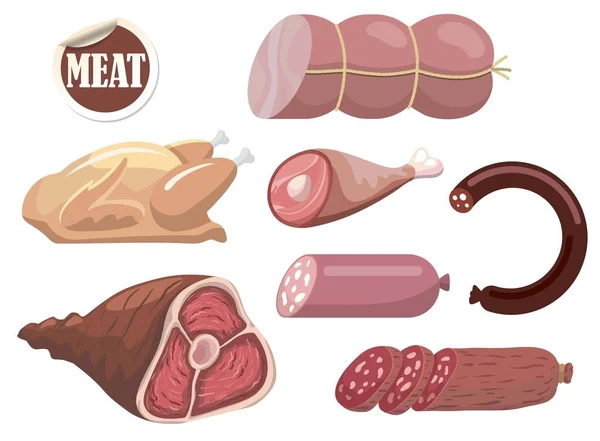 Natural meat products — Stock Vector