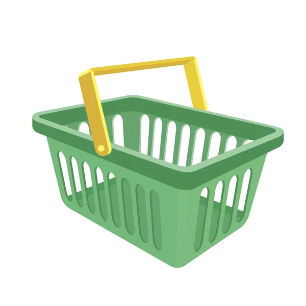 Empty shopping basket on white background — Stock Vector