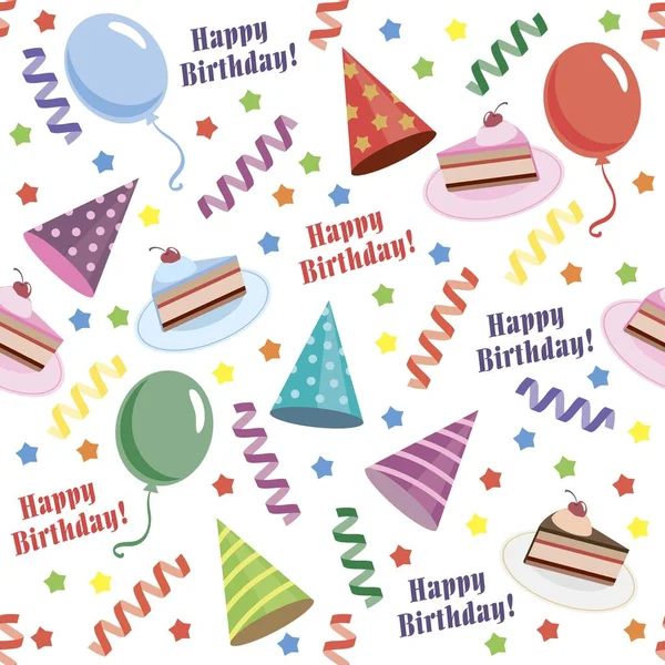 Happy birthday. Seamless background — Stock Vector