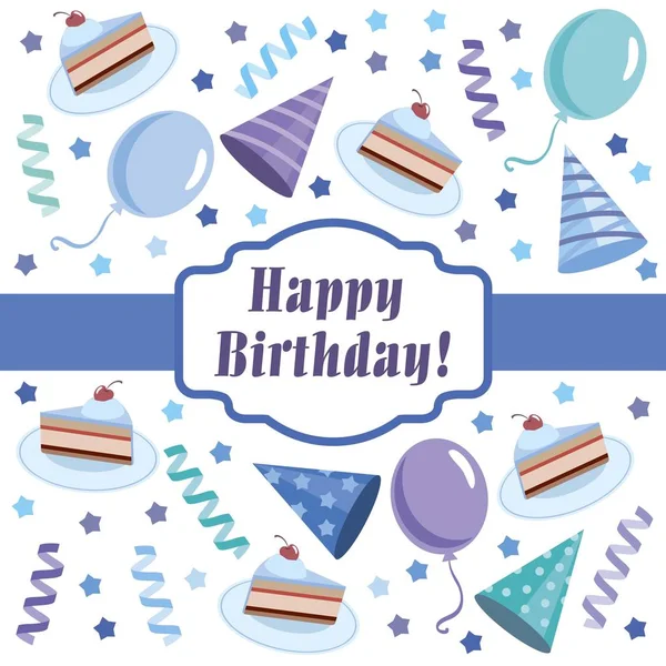 Happy birthday. Greeting card — Stock Vector