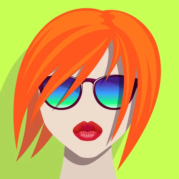 Manöken-paróka és a napszemüveg. színes illusztráció — Stock Vector