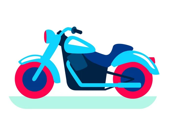Motocicleta clássica legal. cor ilustração plana no branco — Vetor de Stock
