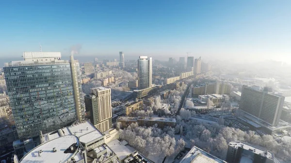 Kyjev zima, letecký pohled — Stock fotografie