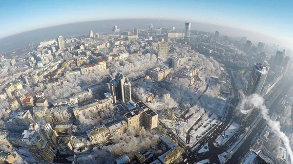 Kiev winter, luchtfoto — Stockfoto