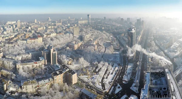 Kiev winter, luchtfoto — Stockfoto
