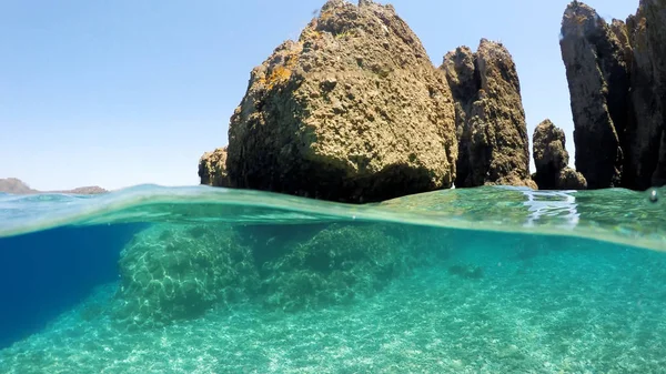 Fundo Subaquático Natural Mar Mediterrâneo — Fotografia de Stock