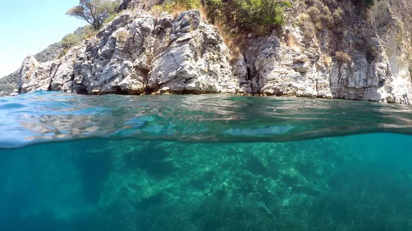 Naturalne Podłoże Pod Wodą Morze Śródziemne — Zdjęcie stockowe