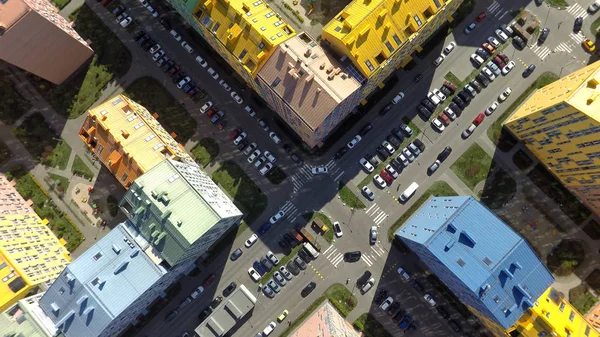 Kiev Havadan Görünümü Renkli Evlerin Bölge — Stok fotoğraf