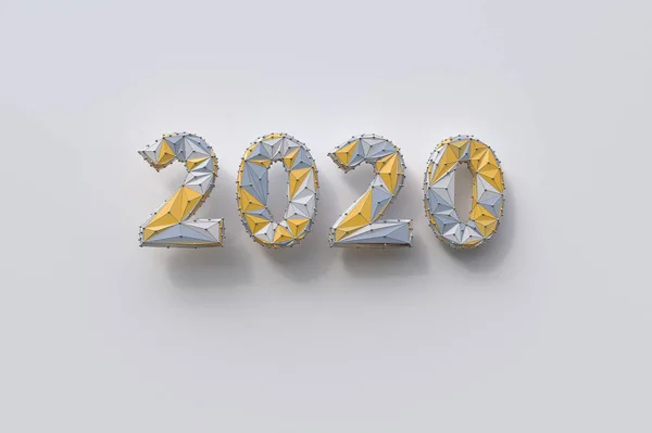 Stiliserede Tal 2020 Hvid Baggrund - Stock-foto