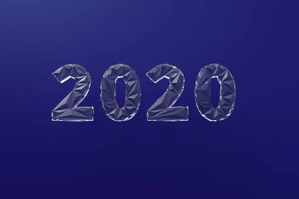 蓝色背景的2020格式化数字 — 图库照片