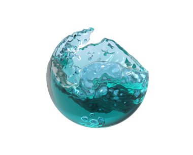 Topu mavi suyla dolduruyorum.