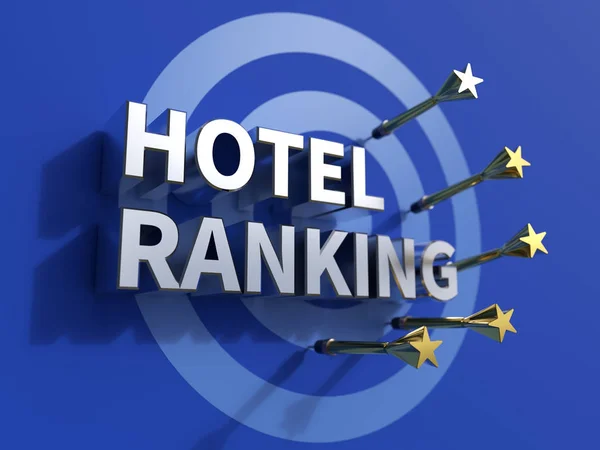 Hotel Ranking Advertising Headline Dartboard — Stock Photo, Image