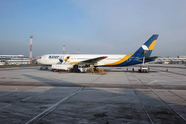 Aeroporto Internacional Kiev Boryspil Ucrânia Aviões Estacionamento — Fotografia de Stock