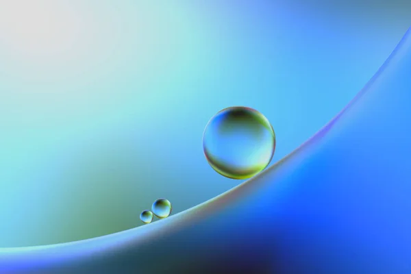 Transparent Spheres Blue Curved Surface — Stock Photo, Image