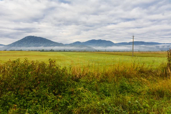 Le paysage des champs et des montagnes dans l'ouest de l'Ukraine — Photo