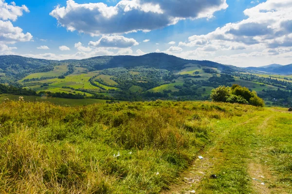 Die Serpentinen Bergstraßen und Gebirgstäler in der Ukraine — Stockfoto