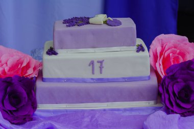 Doğum günü pastası Ukrayna'nın köyde fuarında