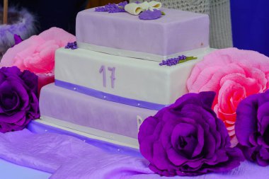 Doğum günü pastası Ukrayna'nın köyde fuarında