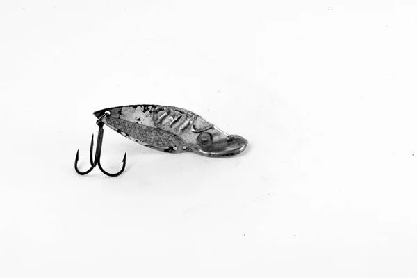 Eine Ausstellung von Raubkopien von Fischerlöffelködern. — Stockfoto