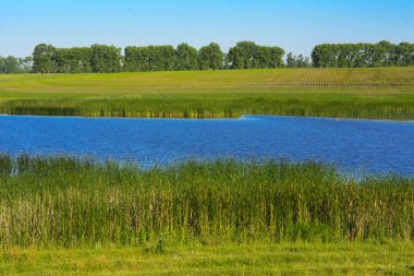 Balık yetiştiriciliği için güzel bir göl. Gölü nün muhteşem manzarası