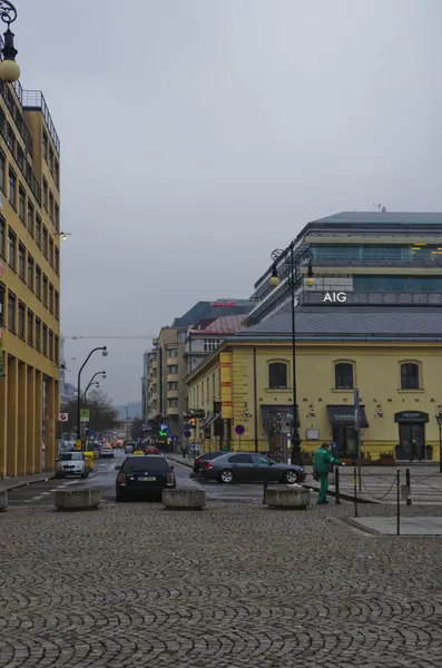 Paysage urbain, la diversité de l'architecture de la ville, urbain — Photo