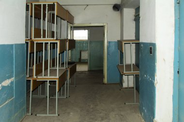 Jitomir daha yüksek eğitim kurumu Ukrayna tamir olmayan eğitim sınıf. Ekim 2017.