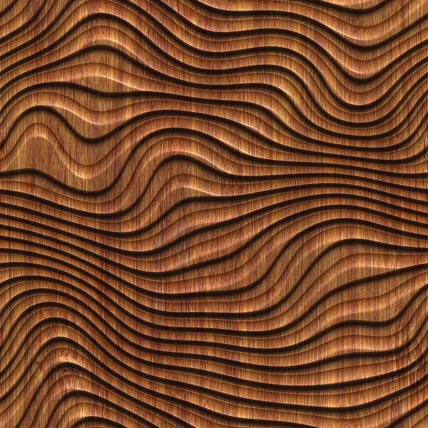 Carved wood seamless texture, 3d illustration — Stock Photo, Image