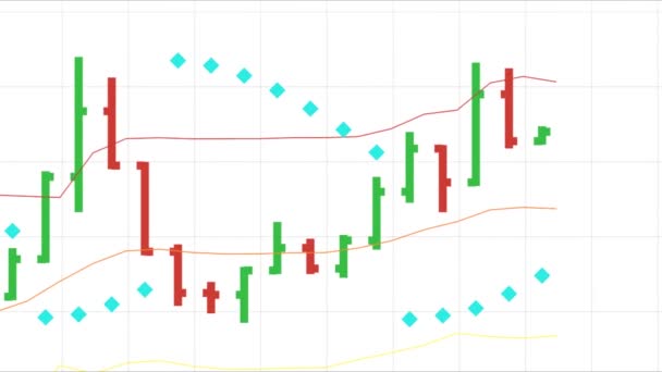 Universal stock market price chart on white background - new quality financial business animated dynamic motion video footage — Stock Video