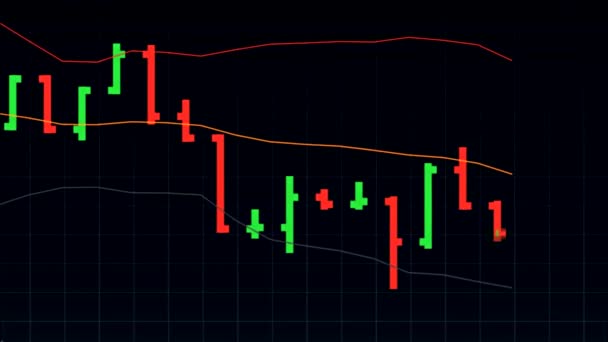 De prijsgrafiek van het universele beurs op zwarte achtergrond - nieuwe kwaliteit financiële zaken geanimeerde dynamische bewegingen videobeelden — Stockvideo