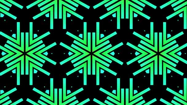 Ornamentale geometrico caleidoscopio stella fiocco di neve movimento modello Nuova qualità universale movimento dinamico animato colorato gioioso ballo musica video loop — Video Stock