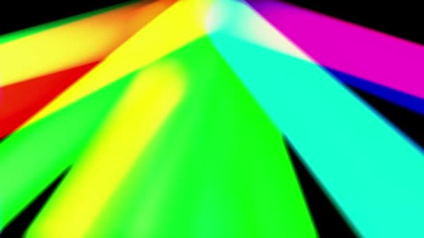 Colore arcobaleno luce perdite linee in movimento nello spazio nero Nuova qualità movimento universale dinamico animato colorato gioioso ballo musica video loop — Video Stock