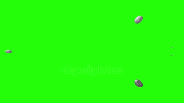 液体銀溶解 (または逆の場合に表示される) クロマキー グリーン画面で \ 新しい品質ユニークな漫画アニメーション動的うれしそうなクールなビデオ映像 — ストック動画